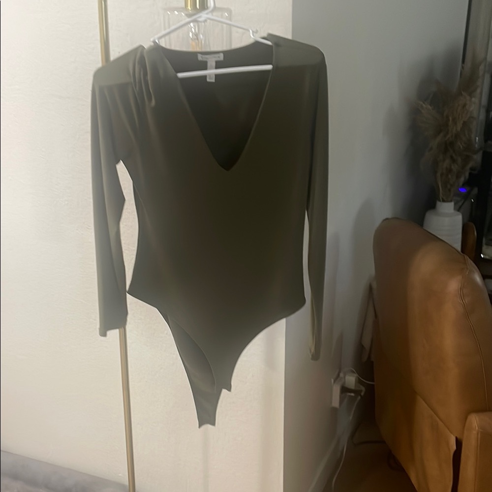 Olive Green Long Sleeve Bodysuit